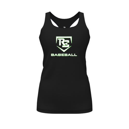 [CUS-DFW-RCBK-PER-BLK-FYS-LOGO2] Racerback Tank Top (Female Youth S, Black, Logo 2)