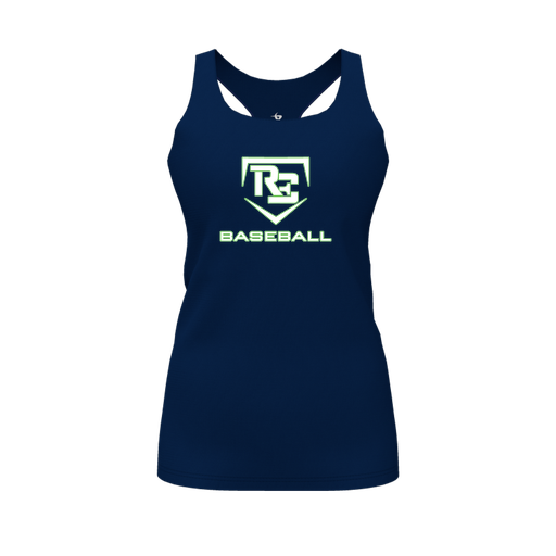 [CUS-DFW-RCBK-PER-NVY-FYS-LOGO2] Racerback Tank Top (Female Youth S, Navy, Logo 2)