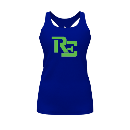[CUS-DFW-RCBK-PER-RYL-FYS-LOGO1] Racerback Tank Top (Female Youth S, Royal, Logo 1)