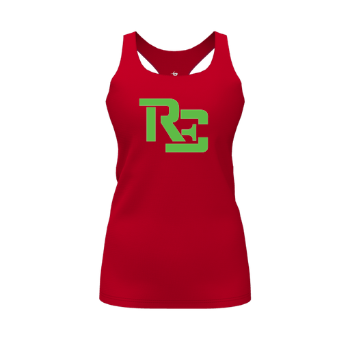[CUS-DFW-RCBK-PER-RED-FYS-LOGO1] Racerback Tank Top (Female Youth S, Red, Logo 1)