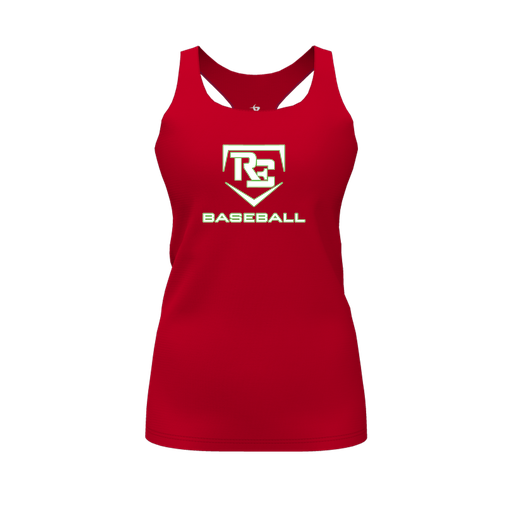 [CUS-DFW-RCBK-PER-RED-FYS-LOGO2] Racerback Tank Top (Female Youth S, Red, Logo 2)