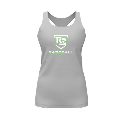 [CUS-DFW-RCBK-PER-GRY-FYS-LOGO2] Racerback Tank Top (Female Youth S, Gray, Logo 2)