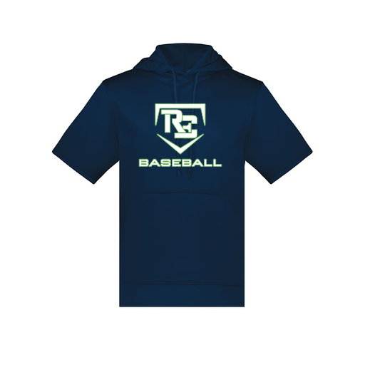 [6871.065.S-LOGO2] Men's Dri Fit Short Sleeve Hoodie (Adult S, Navy, Logo 2)