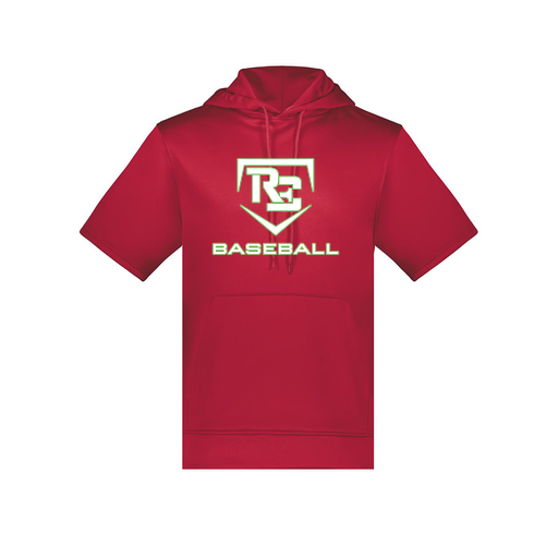 [6871.083.S-LOGO2] Men's Dri Fit Short Sleeve Hoodie (Adult S, Red, Logo 2)
