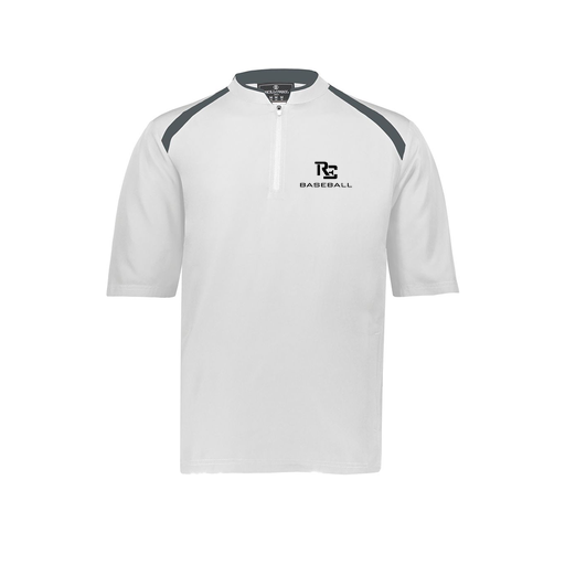 [229581-AS-WHT-LOGO3] Men's Dugout Short Sleeve Pullover (Adult S, White, Logo 3)