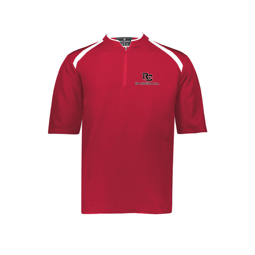 [229581-AS-RED-LOGO3] Men's Dugout Short Sleeve Pullover (Adult S, Red, Logo 3)