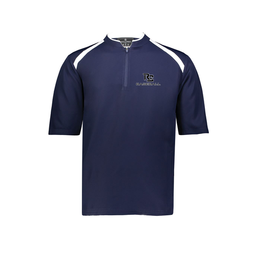 [229681-YS-NVY-LOGO3] Youth Dugout Short Sleeve Pullover (Youth S, Navy, Logo 3)