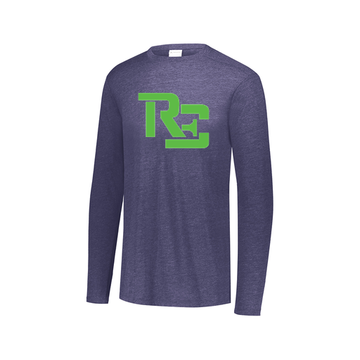 [FTLCUBNV-AXS-LOGO1] Decker Men's Tri-Blend T-Shirt - Long Sleeve (Adult XS, Navy, Logo 1)