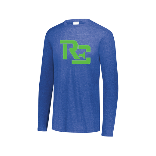 [FTLCUBRY-AXS-LOGO1] Decker Men's Tri-Blend T-Shirt - Long Sleeve (Adult XS, Royal, Logo 1)