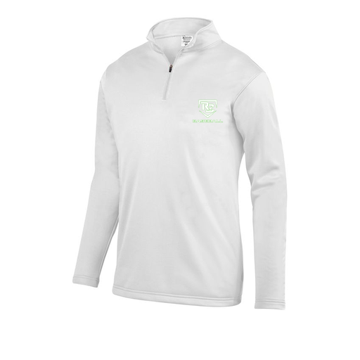 [FOLQFFWH-AS-LOGO2] Decker Men's FlexFleece 1/4 Zip (Adult S, White, Logo 2)