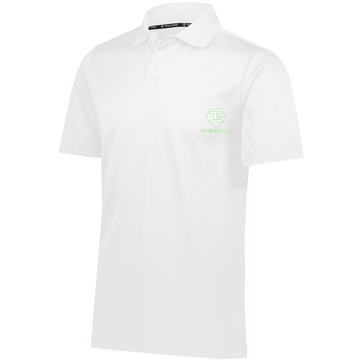 [222568.005.S-LOGO2] Men's Prism Polo (Adult S, White, Logo 2)