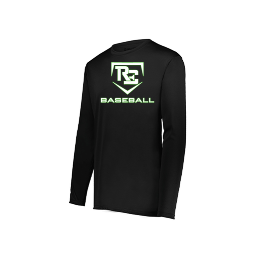 [222823.080.S-LOGO2] Youth LS Smooth Sport Shirt (Youth S, Black, Logo 2)