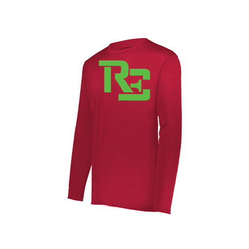 [222823.083.S-LOGO1] Youth LS Smooth Sport Shirt (Youth S, Red, Logo 1)
