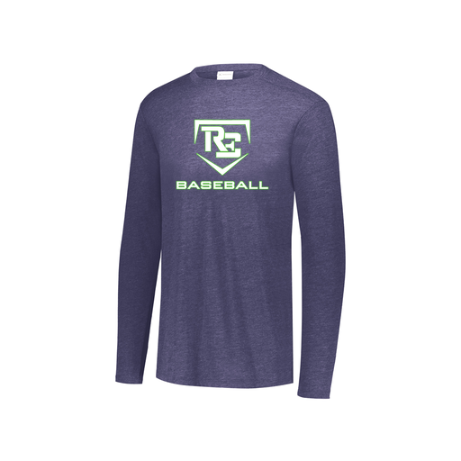 [FTLCUBNV-YS-LOGO2] Decker Youth Tri-Blend T-Shirt - Long Sleeve (Youth S, Navy, Logo 2)