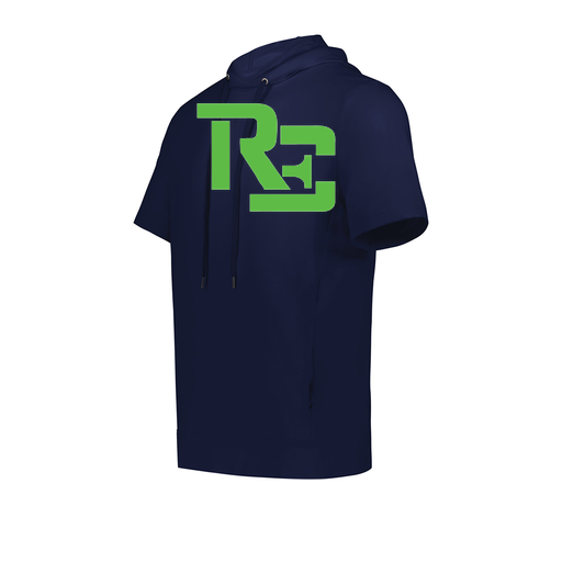 [222605.065.S-LOGO1] YOUTH VENTURA SOFT KNIT SHORT SLEEVE HOODIE (Youth S, Navy, Logo 1)