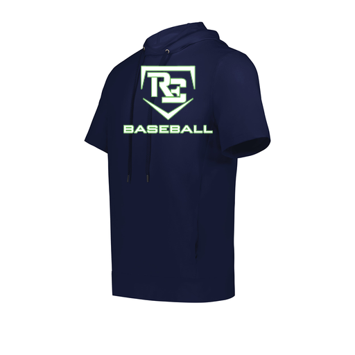 [222605.065.S-LOGO2] YOUTH VENTURA SOFT KNIT SHORT SLEEVE HOODIE (Youth S, Navy, Logo 2)