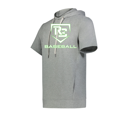 [222605-SIL-YS-LOGO2] YOUTH VENTURA SOFT KNIT SHORT SLEEVE HOODIE (Youth S, Silver, Logo 2)