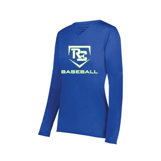 [222824.060.S-LOGO2] Ladies LS Smooth Sport Shirt (Female Adult S, Royal, Logo 2)