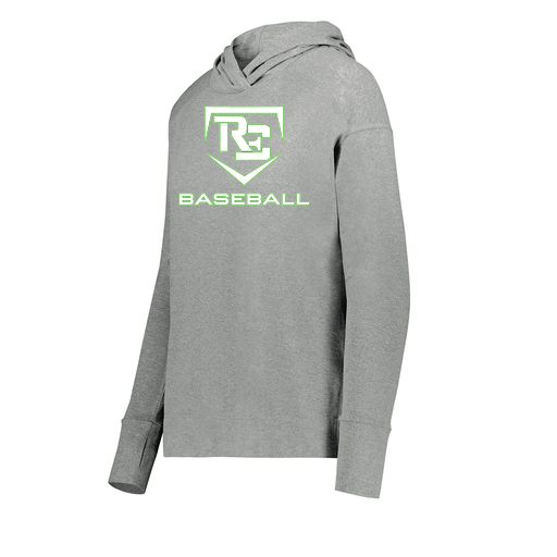 [222798-SIL-FAXS-LOGO2] Ladies Ventura Thin Knit Hoodie (Female Adult XS, Silver, Logo 2)