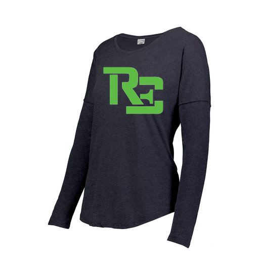 [FTLCUBNV-FAXS-LOGO1] Decker Women's Tri-Blend T-Shirt - Long Sleeve (Female Adult XS, Navy, Logo 1)