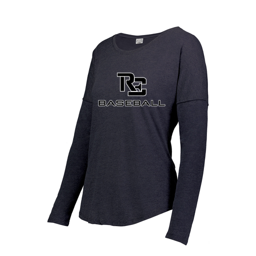 [FTLCUBNV-FAXS-LOGO3] Decker Women's Tri-Blend T-Shirt - Long Sleeve (Female Adult XS, Navy, Logo 3)